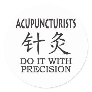 Acupuncture humor classic round sticker