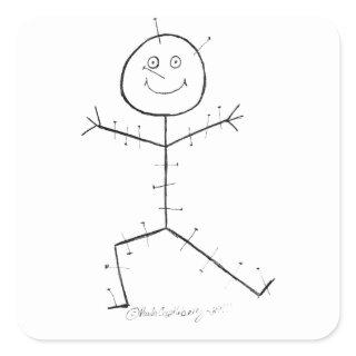 Acupuncture sticky square sticker