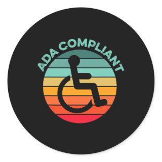 ADA Compliant Accessibility Compliance Disabled Ac Classic Round Sticker