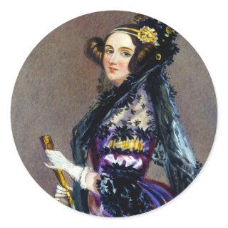 Ada King Countess of Lovelace by Alfred Chalon Classic Round Sticker