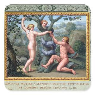 Adam and Eve with the Serpent, illustration from t Square Sticker
