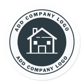 Add Custom Business Logo Real Estate Agent Brand Classic Round Sticker