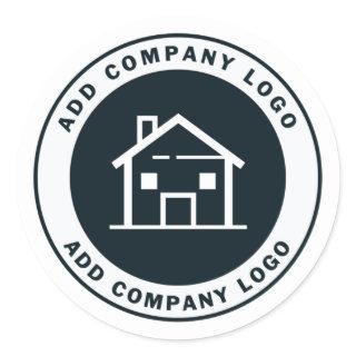 Add Custom Business Logo Real Estate Agent Brand Classic Round Sticker