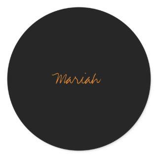 Add Name Elegant Creative Classical Handwriting Classic Round Sticker