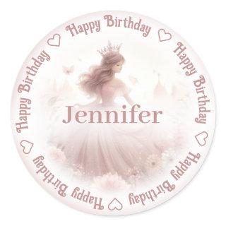 Add Name Fairy Princess Classic Round Sticker