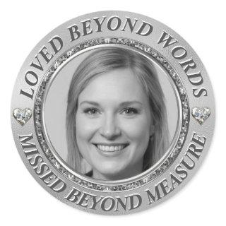 Add Photo and Name  Classic Round Sticker