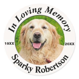 Add Photo Pet Memorial Classic Round Sticker