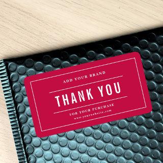 Add Your Brand Thank You White Border Custom Color Label