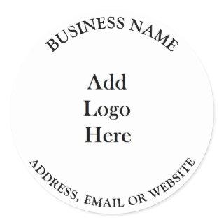 Add your Business Logo, Name and Website or Email Classic Round Sticker