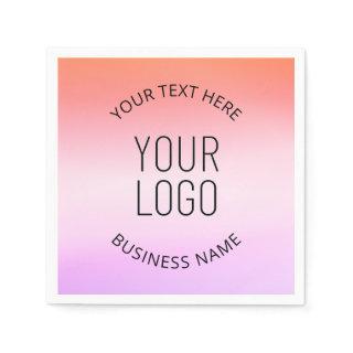Add Your Logo | Colorful Sunset Gradient Colors  Napkins