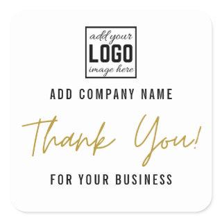 Add Your Logo Thank You For Your Business Square Sticker