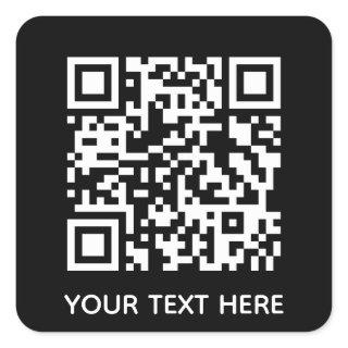 Add your own QR Code text Scan menu link Square Sticker