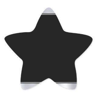 Add Your Text Blank Faux Silver Black Template Star Sticker