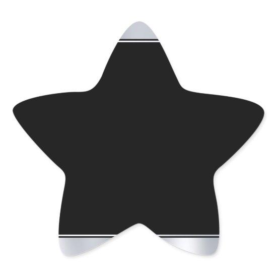 Add Your Text Blank Faux Silver Black Template Star Sticker