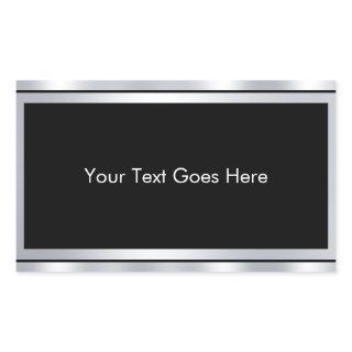 Add Your Text Custom Blank Template Black Silver Rectangular Sticker