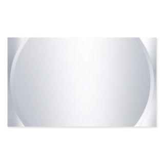 Add Your Text Elegant Metallic Silver Blank Modern Rectangular Sticker