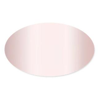 Add Your Text Elegant Rose Gold Blank Template Oval Sticker