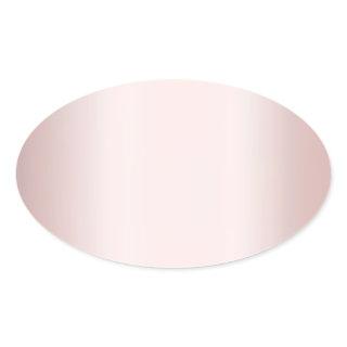 Add Your Text Elegant Rose Gold Blank Template Oval Sticker