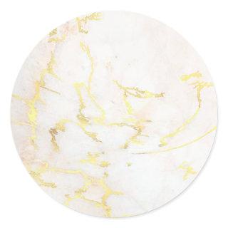 Add Your Text Gold Marble Blank Modern Elegant Classic Round Sticker
