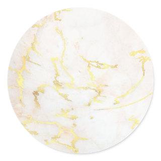 Add Your Text Gold Marble Blank Modern Elegant Classic Round Sticker