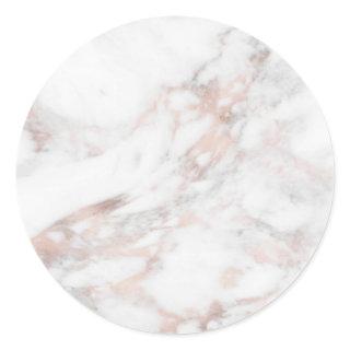 Add Your Text Rose Gold Marble Modern Elegant Classic Round Sticker