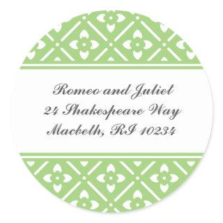 Address Label with Lotus Square Pattern