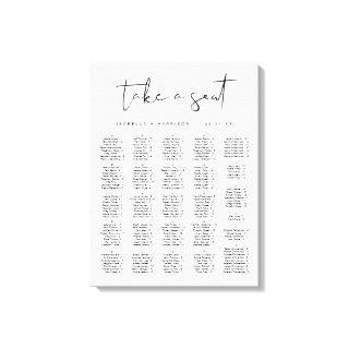ADELLA Modern Minimalist Alphabetical Seating  Canvas Print