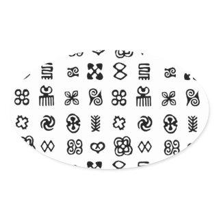 Adinkra African Symbols Oval Sticker
