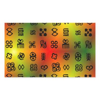 Adinkra Symbols With African Colors Rectangular Sticker