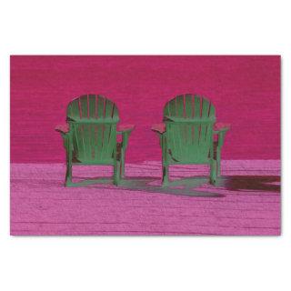 Adirondack Beach Chairs Bright Pink Green Pop Art  Tissue Paper
