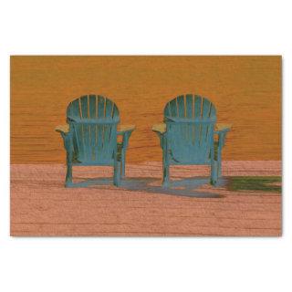Adirondack Beach Chairs Burnt Orange Sunset Rustic Tissue Paper