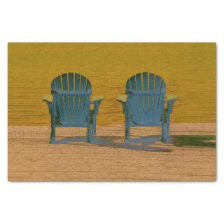 Adirondack Beach Chairs Gold Yellow Sunset Rustic Tissue Paper