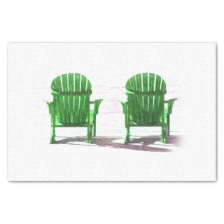 Adirondack Beach Chairs Green White Rustic Tissue Paper