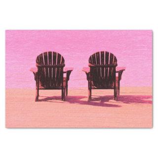 Adirondack Beach Chairs Pink Orange Rustic Cottage Tissue Paper