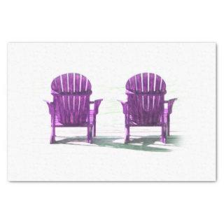 Adirondack Beach Chairs Purple White Rustic Tissue Paper