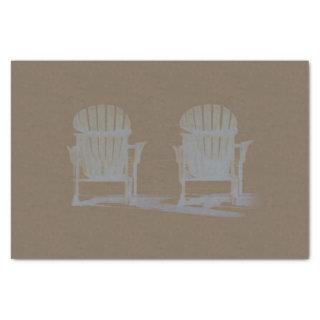Adirondack Beach Chairs Tan White Rustic Tissue Paper