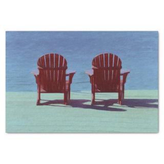 Adirondack Beach Chairs Teal Blue Rustic Tissue Paper