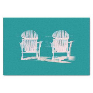 Adirondack Beach Chairs Teal Green White Rustic Tissue Paper