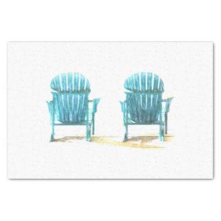Adirondack Beach Chairs Teal White Rustic Tissue Paper
