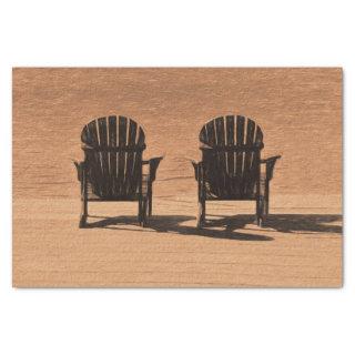 Adirondack Brown Beach Chairs Rustic Cottage Tissue Paper