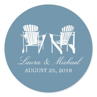 Adirondack Chairs | Wedding Classic Round Sticker