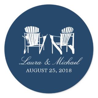Adirondack Chairs | Wedding Classic Round Sticker