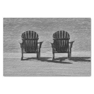 Adirondack Gray Rustic Beach Chairs Tissue Paper