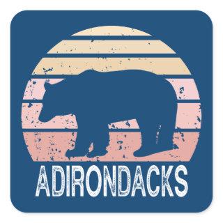 Adirondacks Retro Bear Square Sticker