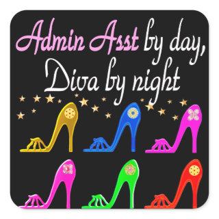 ADMIN ASST SHOE QUEEN SQUARE STICKER