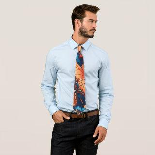Admiral Butterfly Mosaic Colorful Pattern Neck Tie