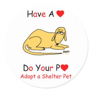 Adopt a Shelter Animal Classic Round Sticker