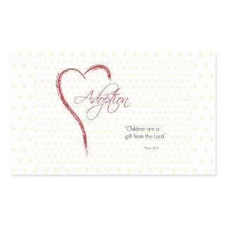 Adoption, Religious, Yellow Dots with Red Heart Rectangular Sticker