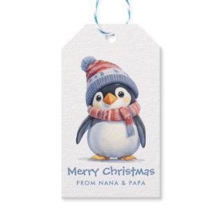 Adorable Baby Penguin Kids Holiday Christmas Gift Tags