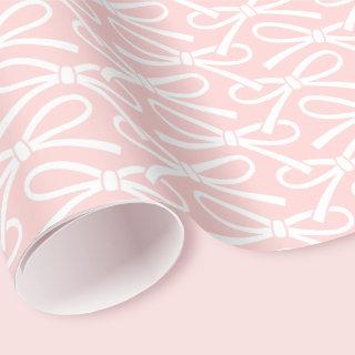 Adorable Bow Pattern Gift Wrap Pink White